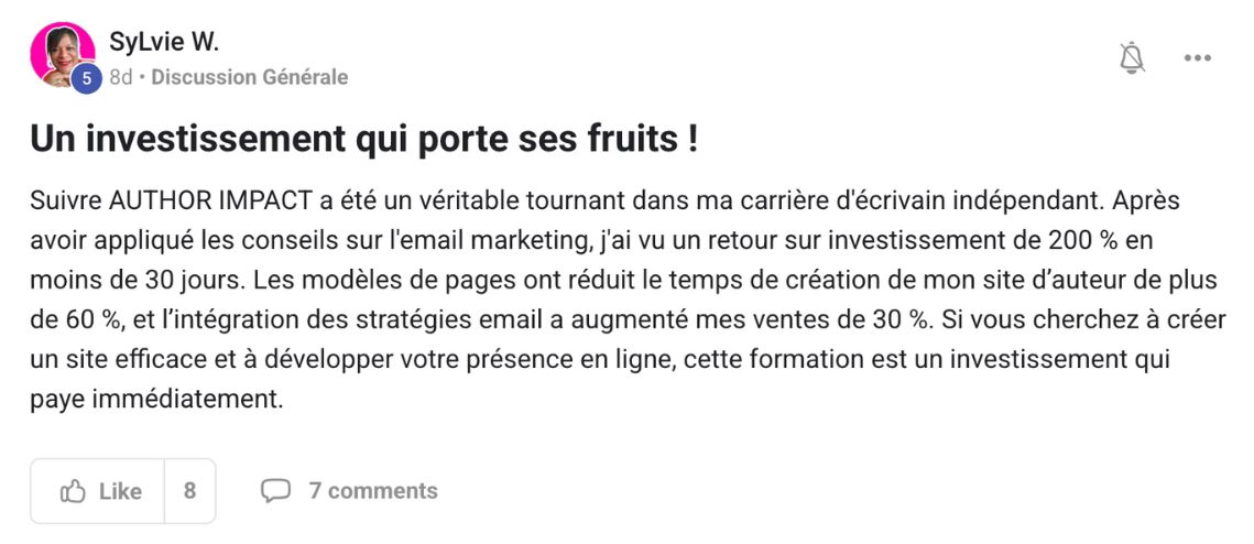 formation site web auteur